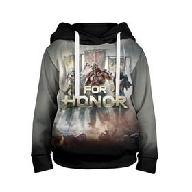 Детская толстовка 3D с принтом For Honor в городе Новоалтайск, 100% полиэстер | двухслойный капюшон со шнурком для регулировки, мягкие манжеты на рукавах и по низу толстовки, спереди карман-кенгуру с мягким внутренним слоем | and | hack | slash | викинг | за честь | игра | оружие | рыцарь | самурай | стратегия | файтинг