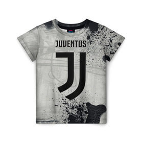Детская футболка 3D с принтом Juventus New в городе Новоалтайск, 100% гипоаллергенный полиэфир | прямой крой, круглый вырез горловины, длина до линии бедер, чуть спущенное плечо, ткань немного тянется | cr7 | juve | juventus | ronaldo | texture | брызги красок | герб италии | гранж | звезда | роналдо | текстура | флаг италии | ювентус