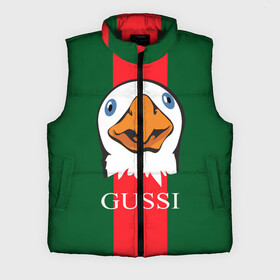 Мужской жилет утепленный 3D с принтом GUSSI в городе Новоалтайск,  |  | gucci | gussi ga ga ga | gussi gang | бренд | гусь | птица