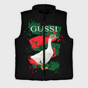 Мужской жилет утепленный 3D с принтом Gussi в городе Новоалтайск,  |  | gucci | gussi ga ga ga | gussi gang | бренд | гусь | птица