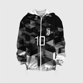 Детская куртка 3D с принтом JUVE 10 DYBALA в городе Новоалтайск, 100% полиэстер | застежка — молния, подол и капюшон оформлены резинкой с фиксаторами, по бокам — два кармана без застежек, один потайной карман на груди, плотность верхнего слоя — 90 г/м2; плотность флисового подклада — 260 г/м2 | fc | football | football club | juventus | sport | спорт | спортивные | униформа | фирменные цвета | фк | футбол | футбольный клуб | ювентус