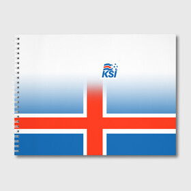 Альбом для рисования с принтом KSI ICELAND SPORT в городе Новоалтайск, 100% бумага
 | матовая бумага, плотность 200 мг. | Тематика изображения на принте: 2019 | fc | football | football club | iceland | ksi | sport | исландия | кси | сборная исландии | спорт | спортивные | униформа | фирменные цвета | фк | футбол | футбольный клуб