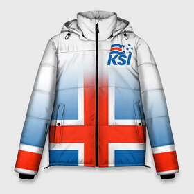 Мужская зимняя куртка 3D с принтом KSI ICELAND SPORT в городе Новоалтайск, верх — 100% полиэстер; подкладка — 100% полиэстер; утеплитель — 100% полиэстер | длина ниже бедра, свободный силуэт Оверсайз. Есть воротник-стойка, отстегивающийся капюшон и ветрозащитная планка. 

Боковые карманы с листочкой на кнопках и внутренний карман на молнии. | 2019 | fc | football | football club | iceland | ksi | sport | исландия | кси | сборная исландии | спорт | спортивные | униформа | фирменные цвета | фк | футбол | футбольный клуб