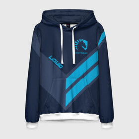 Мужская толстовка 3D с принтом TEAM LIQUID E-SPORT в городе Новоалтайск, 100% полиэстер | двухслойный капюшон со шнурком для регулировки, мягкие манжеты на рукавах и по низу толстовки, спереди карман-кенгуру с мягким внутренним слоем. | 2019 | blue | cybersport | esport | liquid | logo | pro league | team | team liquid | киберспорт | логотип | тим ликвид | фирменные цвета