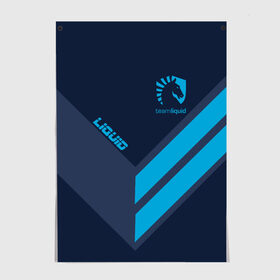 Постер с принтом TEAM LIQUID E-SPORT в городе Новоалтайск, 100% бумага
 | бумага, плотность 150 мг. Матовая, но за счет высокого коэффициента гладкости имеет небольшой блеск и дает на свету блики, но в отличии от глянцевой бумаги не покрыта лаком | 2019 | blue | cybersport | esport | liquid | logo | pro league | team | team liquid | киберспорт | логотип | тим ликвид | фирменные цвета