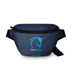 Поясная сумка 3D с принтом TEAM LIQUID E-SPORT в городе Новоалтайск, 100% полиэстер | плотная ткань, ремень с регулируемой длиной, внутри несколько карманов для мелочей, основное отделение и карман с обратной стороны сумки застегиваются на молнию | 2019 | blue | cybersport | esport | liquid | logo | pro league | team | team liquid | киберспорт | логотип | тим ликвид | фирменные цвета