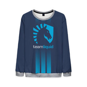 Мужской свитшот 3D с принтом TEAM LIQUID E-SPORT в городе Новоалтайск, 100% полиэстер с мягким внутренним слоем | круглый вырез горловины, мягкая резинка на манжетах и поясе, свободная посадка по фигуре | 2019 | blue | cybersport | esport | liquid | logo | pro league | team | team liquid | киберспорт | логотип | тим ликвид | фирменные цвета