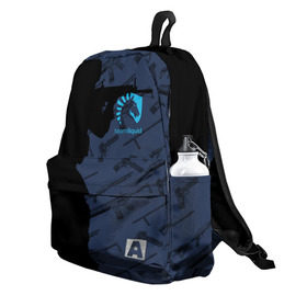 Рюкзак 3D с принтом TEAM LIQUID E-SPORT CS GO в городе Новоалтайск, 100% полиэстер | лямки с регулируемой длиной, сверху петелька, чтобы рюкзак можно было повесить на вешалку. Основное отделение закрывается на молнию, как и внешний карман. Внутри два дополнительных кармана, один из которых закрывается на молнию. По бокам два дополнительных кармашка | Тематика изображения на принте: 2019 | blue | cs go | cybersport | esport | liquid | logo | pro league | team | team liquid | киберспорт | логотип | тим ликвид | фирменные цвета