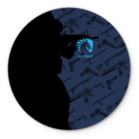 Коврик для мышки круглый с принтом TEAM LIQUID E-SPORT CS GO в городе Новоалтайск, резина и полиэстер | круглая форма, изображение наносится на всю лицевую часть | 2019 | blue | cs go | cybersport | esport | liquid | logo | pro league | team | team liquid | киберспорт | логотип | тим ликвид | фирменные цвета