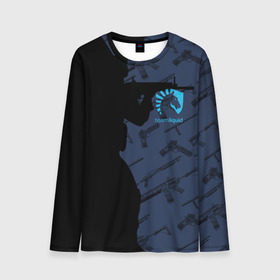 Мужской лонгслив 3D с принтом TEAM LIQUID E-SPORT CS GO в городе Новоалтайск, 100% полиэстер | длинные рукава, круглый вырез горловины, полуприлегающий силуэт | 2019 | blue | cs go | cybersport | esport | liquid | logo | pro league | team | team liquid | киберспорт | логотип | тим ликвид | фирменные цвета