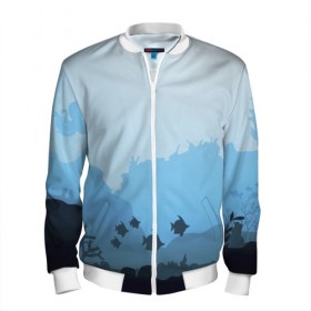 Мужской бомбер 3D с принтом Подводный мир в городе Новоалтайск, 100% полиэстер | застегивается на молнию, по бокам два кармана без застежек, по низу бомбера и на воротнике - эластичная резинка | 