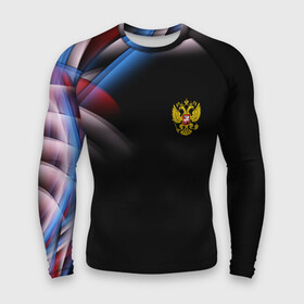 Мужской рашгард 3D с принтом Россия в городе Новоалтайск,  |  | abstraction | grunge | russia | sport | абстракция | герб | краска | русский | символика рф | спорт | спортивный | триколор | униформа | форма | я русский