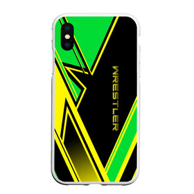 Чехол для iPhone XS Max матовый с принтом Wrestler в городе Новоалтайск, Силикон | Область печати: задняя сторона чехла, без боковых панелей | wrestling | линии | полосы | рестлер | рестлинг