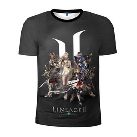 Мужская футболка 3D спортивная с принтом LineAge 2 Revolution в городе Новоалтайск, 100% полиэстер с улучшенными характеристиками | приталенный силуэт, круглая горловина, широкие плечи, сужается к линии бедра | l2 | la2 | lineage | lineage2 | ла2 | линейка