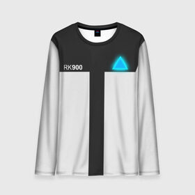 Мужской лонгслив 3D с принтом RK 900 CONNOR в городе Новоалтайск, 100% полиэстер | длинные рукава, круглый вырез горловины, полуприлегающий силуэт | ai | android | connor | detroit | detroit become human | rk 800 | rk 900 | robots | андроиды | детектив | игра | интерактивное кино | кара | коннор | маркус | роботы | экшн