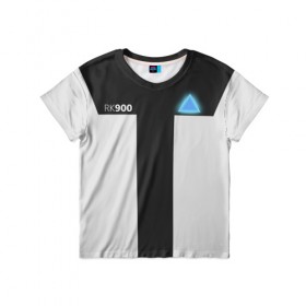 Детская футболка 3D с принтом RK 900 CONNOR в городе Новоалтайск, 100% гипоаллергенный полиэфир | прямой крой, круглый вырез горловины, длина до линии бедер, чуть спущенное плечо, ткань немного тянется | Тематика изображения на принте: ai | android | connor | detroit | detroit become human | rk 800 | rk 900 | robots | андроиды | детектив | игра | интерактивное кино | кара | коннор | маркус | роботы | экшн