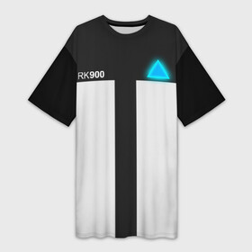 Платье-футболка 3D с принтом RK 900 CONNOR в городе Новоалтайск,  |  | ai | android | connor | detroit | detroit become human | rk 800 | rk 900 | robots | андроиды | детектив | игра | интерактивное кино | кара | коннор | маркус | роботы | экшн