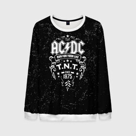 Мужской свитшот 3D с принтом AC/DC run for your life в городе Новоалтайск, 100% полиэстер с мягким внутренним слоем | круглый вырез горловины, мягкая резинка на манжетах и поясе, свободная посадка по фигуре | ac dc | acdc | acdc ас дс | австралийская | ангус янг | асдс | блюз | группа | крис слэйд | метал | молния | музыка | музыканты | певцы | рок | рок н ролл | стиви янг | хард | хардрок | эксл роуз