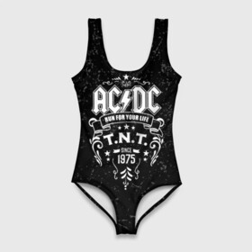 Купальник-боди 3D с принтом AC/DC run for your life в городе Новоалтайск, 82% полиэстер, 18% эластан | Круглая горловина, круглый вырез на спине | ac dc | acdc | acdc ас дс | австралийская | ангус янг | асдс | блюз | группа | крис слэйд | метал | молния | музыка | музыканты | певцы | рок | рок н ролл | стиви янг | хард | хардрок | эксл роуз