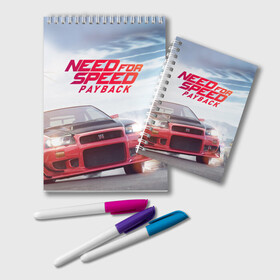 Блокнот с принтом Need for Speed Payback в городе Новоалтайск, 100% бумага | 48 листов, плотность листов — 60 г/м2, плотность картонной обложки — 250 г/м2. Листы скреплены удобной пружинной спиралью. Цвет линий — светло-серый
 | авто | аркада | гонки | жажда | машины | мода | популярные | расплата | скорости