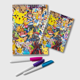 Блокнот с принтом Pokemon в городе Новоалтайск, 100% бумага | 48 листов, плотность листов — 60 г/м2, плотность картонной обложки — 250 г/м2. Листы скреплены удобной пружинной спиралью. Цвет линий — светло-серый
 | pokemon | аниме | покемон