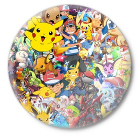 Значок с принтом Pokemon в городе Новоалтайск,  металл | круглая форма, металлическая застежка в виде булавки | pokemon | аниме | покемон