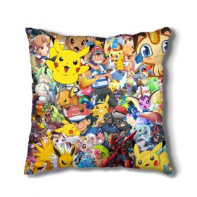 Подушка 3D с принтом Pokemon в городе Новоалтайск, наволочка – 100% полиэстер, наполнитель – холлофайбер (легкий наполнитель, не вызывает аллергию). | состоит из подушки и наволочки. Наволочка на молнии, легко снимается для стирки | pokemon | аниме | покемон