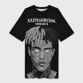 Платье-футболка 3D с принтом Xxxtentation RIP в городе Новоалтайск,  |  | Тематика изображения на принте: at | i | look | me | p | r | r.i.p. | revenge | rip | x | xtentation | xxx | рэп