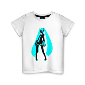 Детская футболка хлопок с принтом Hatsune Miku в городе Новоалтайск, 100% хлопок | круглый вырез горловины, полуприлегающий силуэт, длина до линии бедер | Тематика изображения на принте: anime | aquamarin | aquamarine | everlasting | hatsune | j pop | miku | projectdiva | singer | summer | vocaloid | аквамарин | аниме | бесконечное | вокалоид | лето | мику | певица | хацуне | хацунэ