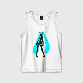 Детская майка хлопок с принтом Силуэт Miku Hatsune в городе Новоалтайск,  |  | anime | aquamarin | aquamarine | everlasting | hatsune | j pop | miku | projectdiva | singer | summer | vocaloid | аквамарин | аниме | бесконечное | вокалоид | лето | мику | певица | хацуне | хацунэ