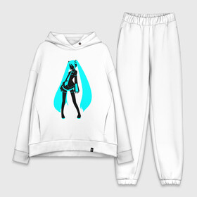 Женский костюм хлопок Oversize с принтом Силуэт Miku Hatsune в городе Новоалтайск,  |  | anime | aquamarin | aquamarine | everlasting | hatsune | j pop | miku | projectdiva | singer | summer | vocaloid | аквамарин | аниме | бесконечное | вокалоид | лето | мику | певица | хацуне | хацунэ