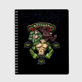 Тетрадь с принтом Battletoads ( Боевые Жабы ) в городе Новоалтайск, 100% бумага | 48 листов, плотность листов — 60 г/м2, плотность картонной обложки — 250 г/м2. Листы скреплены сбоку удобной пружинной спиралью. Уголки страниц и обложки скругленные. Цвет линий — светло-серый
 | 1991 | 90 е | 90 х | battletoads | dendy | game | nintendo | sega | боевые жабы | денди | игра | мутанты | нинтендо | приставка | сега