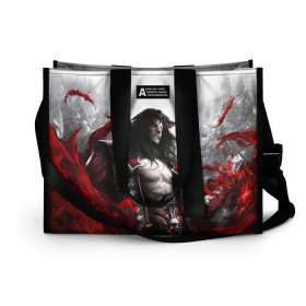 Сумка-шоппер 3D с принтом Castlevania: Lords of Shadow в городе Новоалтайск, 100% полиэстер | застегивается на металлическую кнопку; внутренний карман застегивается на молнию. Стенки укреплены специальным мягким материалом, чтобы защитить содержимое от несильных ударов
 | бельмонт | вампир | габриэль | комбо | монстр | оружие | приём | слэшер | ужас | фэнтези | череп