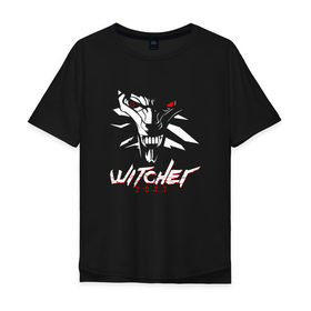 Мужская футболка хлопок Oversize с принтом WITCHER 2077 (ВЕДЬМАК 2077) в городе Новоалтайск, 100% хлопок | свободный крой, круглый ворот, “спинка” длиннее передней части | 2019 | cd project red | cyberpunk 2077 | future | hack | samurai | sci fi | the witcher | witcher 2077 | андроиды | безумие | будущее | ведьмак 2077 | киберпанк 2077 | логотип | роботы | самураи | фантастика | цифры