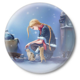 Значок с принтом Девушка из Street Fighter в городе Новоалтайск,  металл | круглая форма, металлическая застежка в виде булавки | 