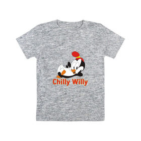 Детская футболка хлопок с принтом Chilly Willy в городе Новоалтайск, 100% хлопок | круглый вырез горловины, полуприлегающий силуэт, длина до линии бедер | chilly | chilly willy | арт | животные | милые | мультфильмы | пингвины | чилли вилли