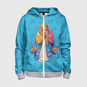 Детская толстовка 3D на молнии с принтом 6IX9INE 69 в городе Новоалтайск, 100% полиэстер |  манжеты и пояс оформлены широкой мягкой резинкой, двухслойный капюшон со шнурком для регулировки, спереди карманы и застежка-молния
 | 6ix9ine | sixnine | tekashi