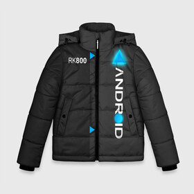 Зимняя куртка для мальчиков 3D с принтом RK 800 CONNOR в городе Новоалтайск, ткань верха — 100% полиэстер; подклад — 100% полиэстер, утеплитель — 100% полиэстер | длина ниже бедра, удлиненная спинка, воротник стойка и отстегивающийся капюшон. Есть боковые карманы с листочкой на кнопках, утяжки по низу изделия и внутренний карман на молнии. 

Предусмотрены светоотражающий принт на спинке, радужный светоотражающий элемент на пуллере молнии и на резинке для утяжки | Тематика изображения на принте: connor | cyberlife | detroit become human | deviant | kara | markus | ps4 | rk800 |  detroit: become human | детроит | детроит: стать человеком | игры | кара | коннор | конор | кэра | маркус | пиратs | эксклюзив