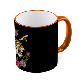 Кружка 3D с принтом GG Tiger в городе Новоалтайск, керамика | ёмкость 330 мл | bee | brand | flower | flowers | gg | ggang | gucci | guccigang | tiger | вышивка | гг | гуччи | пчела | пчелы | тигр | цветок | цветы