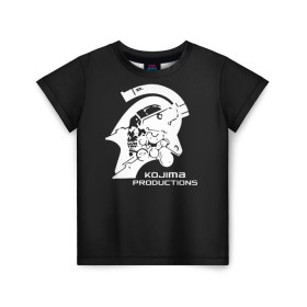 Детская футболка 3D с принтом KOJIMA PRODUCTIONS в городе Новоалтайск, 100% гипоаллергенный полиэфир | прямой крой, круглый вырез горловины, длина до линии бедер, чуть спущенное плечо, ткань немного тянется | Тематика изображения на принте: hideo kojima | hilermo del toro | kojima productions | norman reedus | бурят гений | гильермо дель торо | кодзима продакшн | леа сейду | лея | мадс миккельсен | норман ридус | хидео кодзима