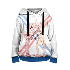 Детская толстовка 3D с принтом Darling in the Franxx в городе Новоалтайск, 100% полиэстер | двухслойный капюшон со шнурком для регулировки, мягкие манжеты на рукавах и по низу толстовки, спереди карман-кенгуру с мягким внутренним слоем | darling | darling in the franxx | franxx | miku | zorome | милый | милый во франкcе | франкс