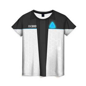 Женская футболка 3D с принтом RK 900 CONNOR в городе Новоалтайск, 100% полиэфир ( синтетическое хлопкоподобное полотно) | прямой крой, круглый вырез горловины, длина до линии бедер | connor | cyberlife | detroit become human | deviant | kara | markus | ps4 | rk800 |  detroit: become human | детроит | детроит: стать человеком | игры | кара | коннор | конор | кэра | маркус | пиратs | эксклюзив