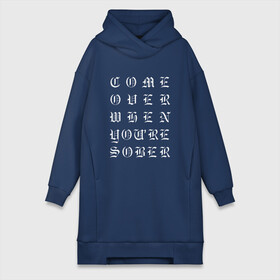 Платье-худи хлопок с принтом Come over when youre sober в городе Новоалтайск,  |  | ahr | come | come over when you sober | gustav | lil peep | over | sober | ахр | гелик | густав | лил | лилпип | пип | реп | рок | рэп | хип хоп | эмо
