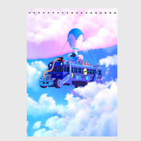 Скетчбук с принтом Fortnite Bus в городе Новоалтайск, 100% бумага
 | 48 листов, плотность листов — 100 г/м2, плотность картонной обложки — 250 г/м2. Листы скреплены сверху удобной пружинной спиралью | battle royale | fortnite | батл рояль | фортнайт