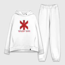 Женский костюм хлопок Oversize с принтом TRAUMA TEAM  CYBERPUNK 2077 в городе Новоалтайск,  |  | 2019 | cd project red | cyberpunk 2077 | future | hack | night city | samurai | sci fi | trauma team | андроиды | безумие | будущее | город ночи | киберпанк 2077 | логотип | роботы | самураи | фантастика | цифры