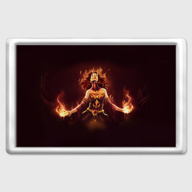 Магнит 45*70 с принтом Dota 2 Lina в городе Новоалтайск, Пластик | Размер: 78*52 мм; Размер печати: 70*45 | arena | battle | dota 2 | game | multiplayer | online | the dire | the radiant | дота | игра | турнир