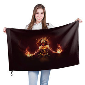 Флаг 3D с принтом Dota 2 Lina в городе Новоалтайск, 100% полиэстер | плотность ткани — 95 г/м2, размер — 67 х 109 см. Принт наносится с одной стороны | arena | battle | dota 2 | game | multiplayer | online | the dire | the radiant | дота | игра | турнир