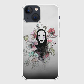 Чехол для iPhone 13 mini с принтом Каонаси в цветах на дымчатом фоне в городе Новоалтайск,  |  | spirited away | миядзаки | хаяо