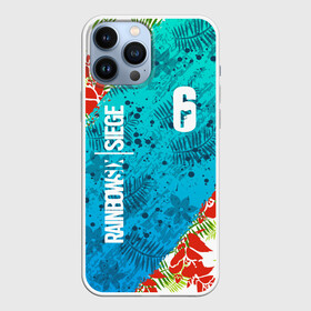 Чехол для iPhone 13 Pro Max с принтом R6S SUNSPLASH PREMIUM PACK   RAINBOW SIX SIEGE SUMMER | ТРОПИКИ в городе Новоалтайск,  |  | Тематика изображения на принте: caveira | dokkaebi | ela | mute | outbreak | r6s | rainbow | rainbow six siege | sunsplash premium pack | tom clancys | радуга 6 осада | том клэнси