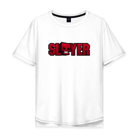 Мужская футболка хлопок Oversize с принтом Slayer в городе Новоалтайск, 100% хлопок | свободный крой, круглый ворот, “спинка” длиннее передней части | slayer | группа | гэри холт | керри кинг | метал | музыка | пентаграмма | песни | пол бостаф | рок | слаер | слайер | слеар | слеер | слейр | слеяр | том арайа | трэш | тяжелый | хеви